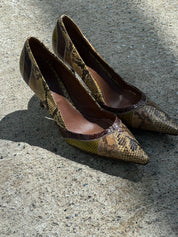 Prada Python Patchwork Pumps