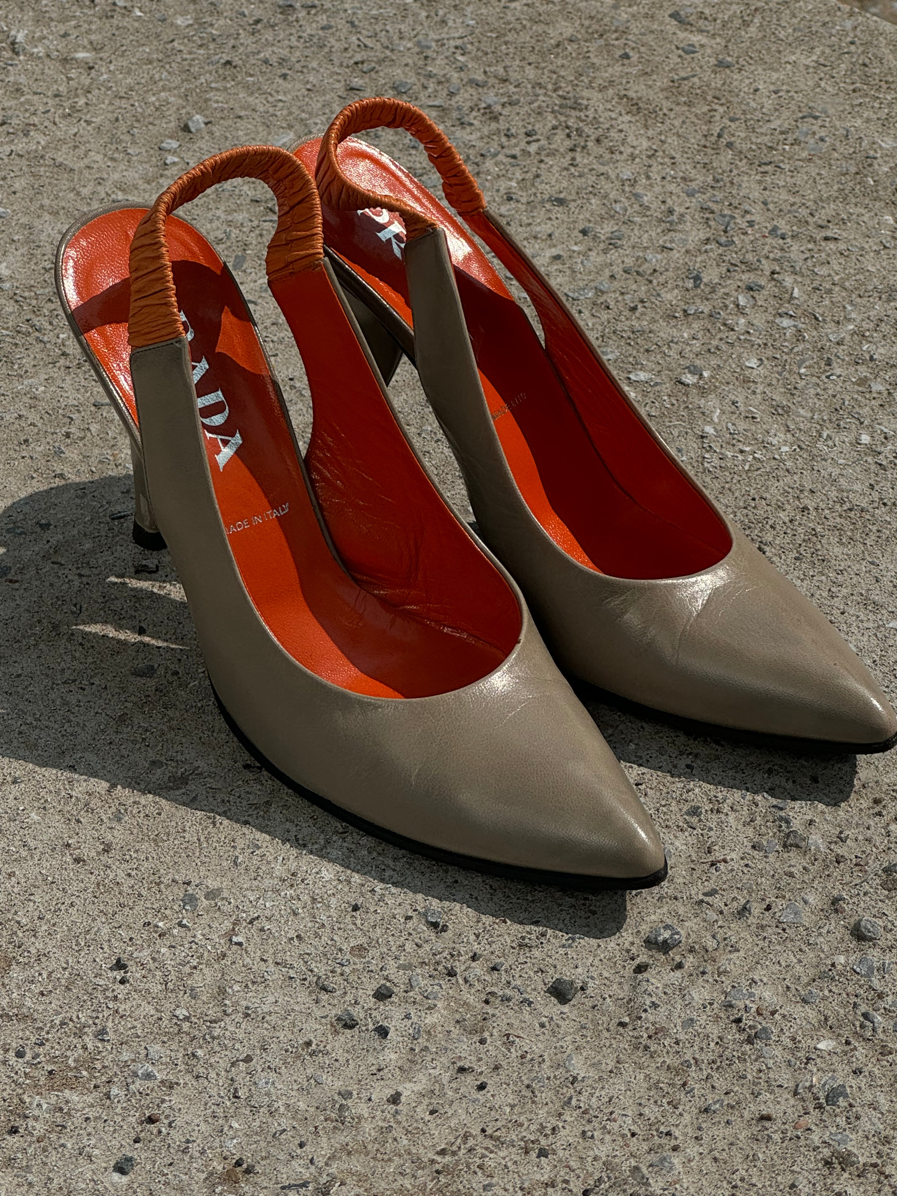 PRADA VINTAGE STILETTO SLING-BACKS