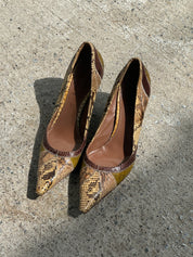 Prada Python Patchwork Pumps