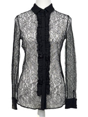 Saint Laurent Lace Ruffle Blouse