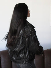 Vintage Fringe Classic Biker Jacket