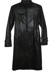 Vintage Leather Full-Length Fitted Coat