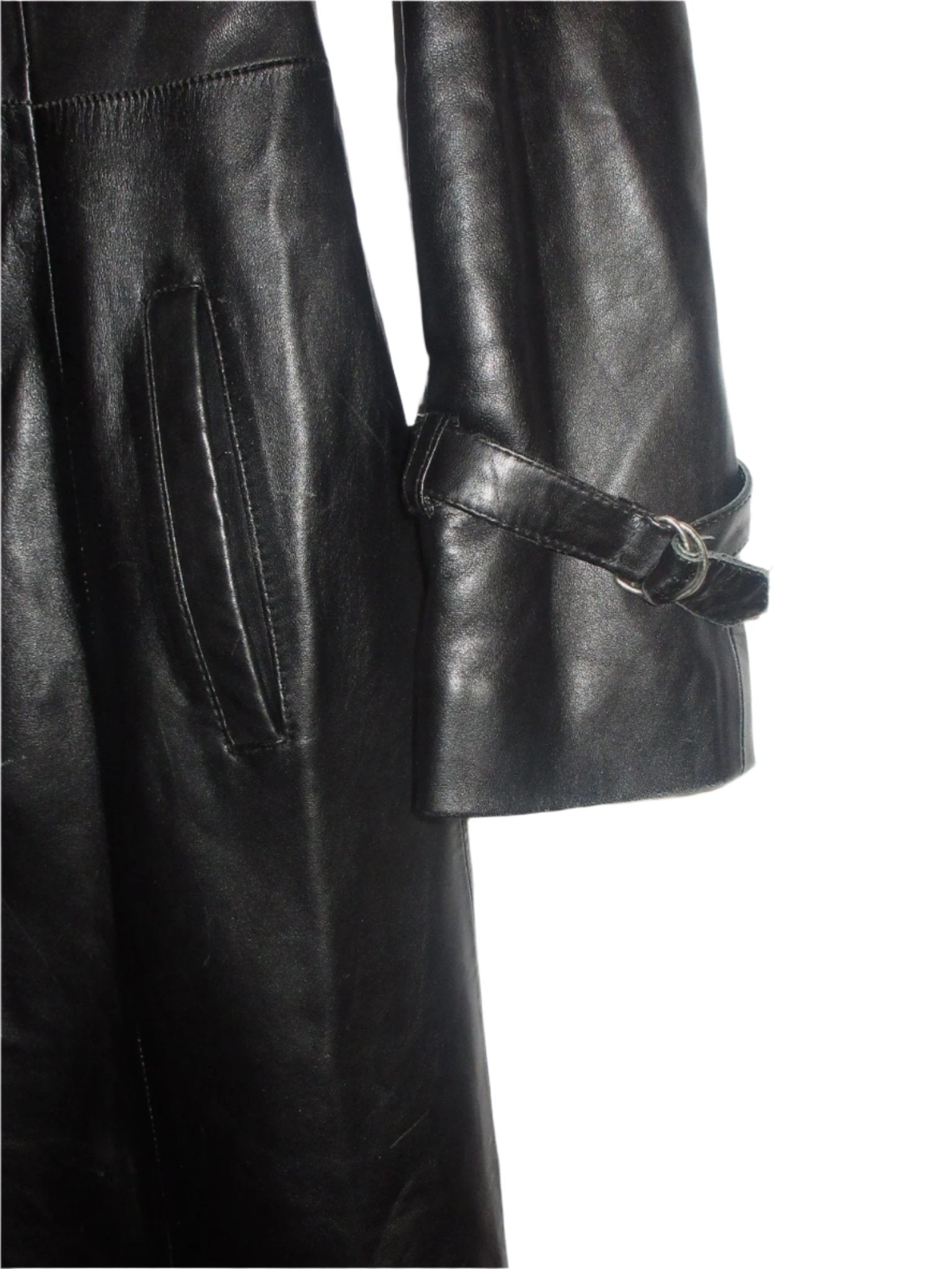 Vintage Leather Full-Length Fitted Coat