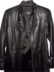 Vintage Leather Full-Length Fitted Coat