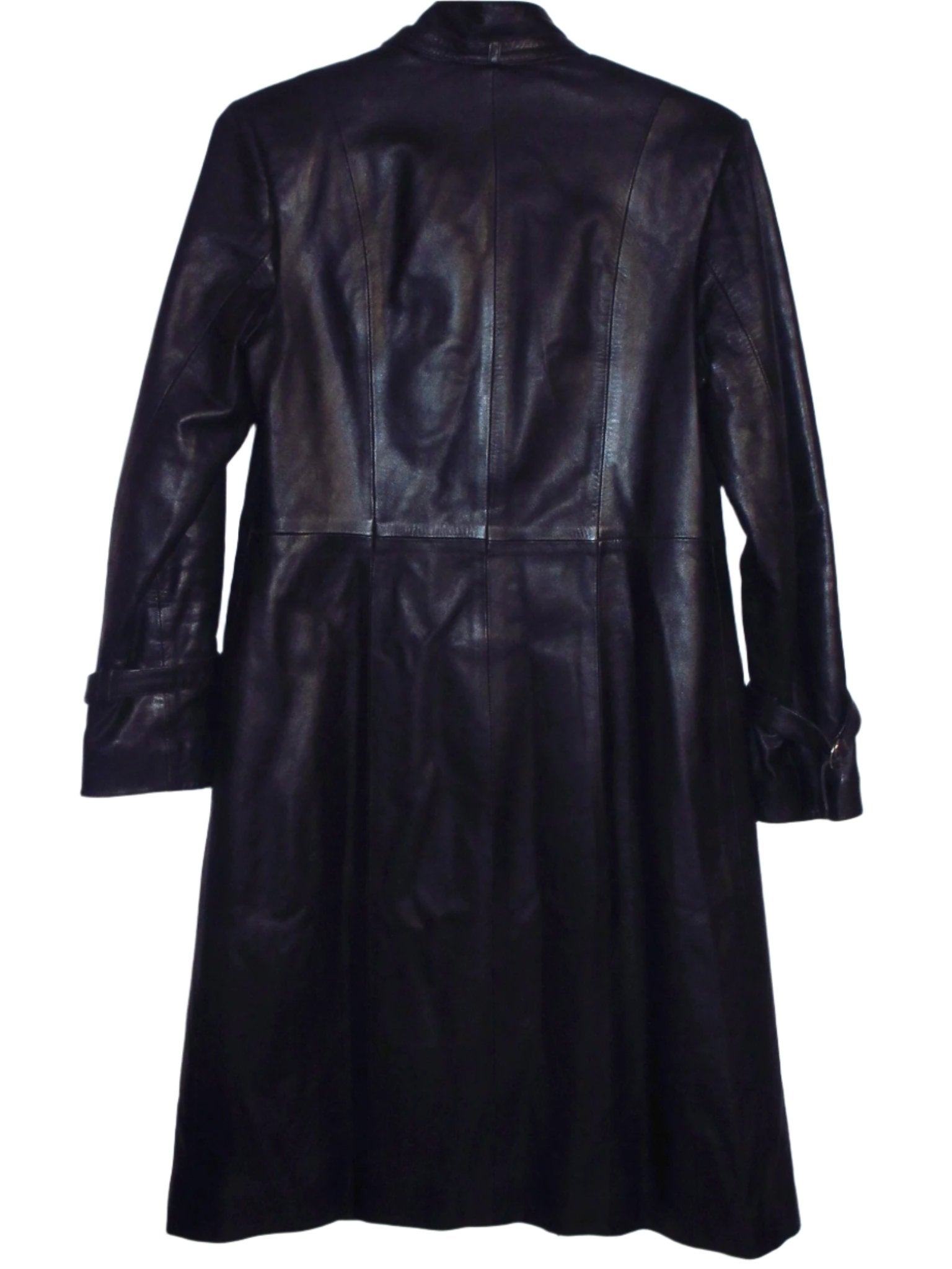 Vintage Leather Full-Length Fitted Coat