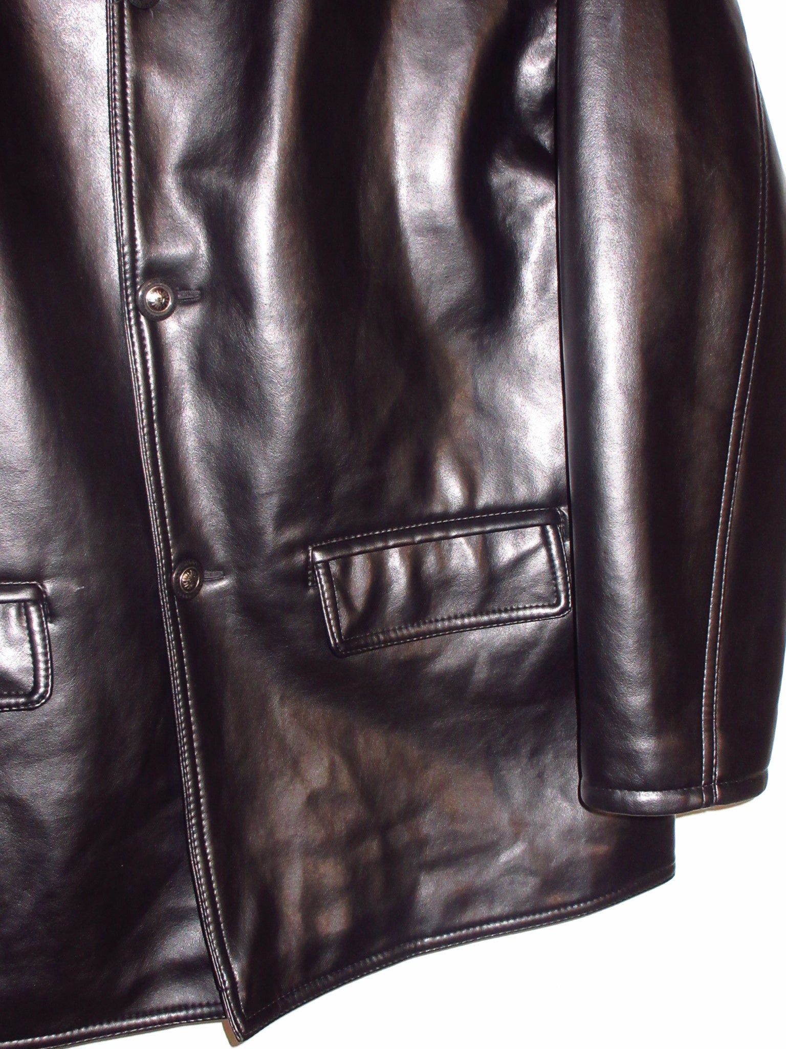 Vintage High Shine Men's Leather Jacket