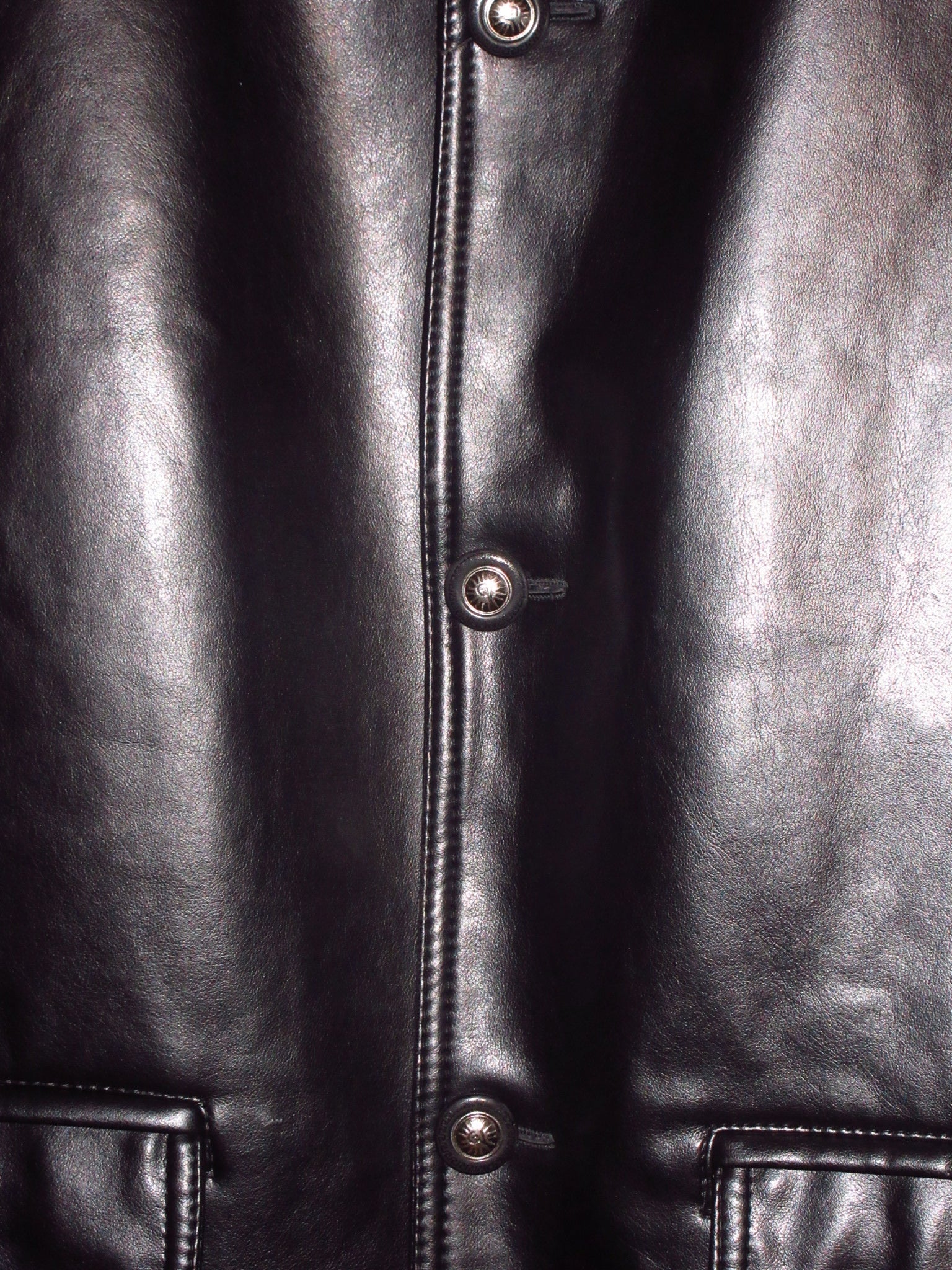 Vintage High Shine Men's Leather Jacket