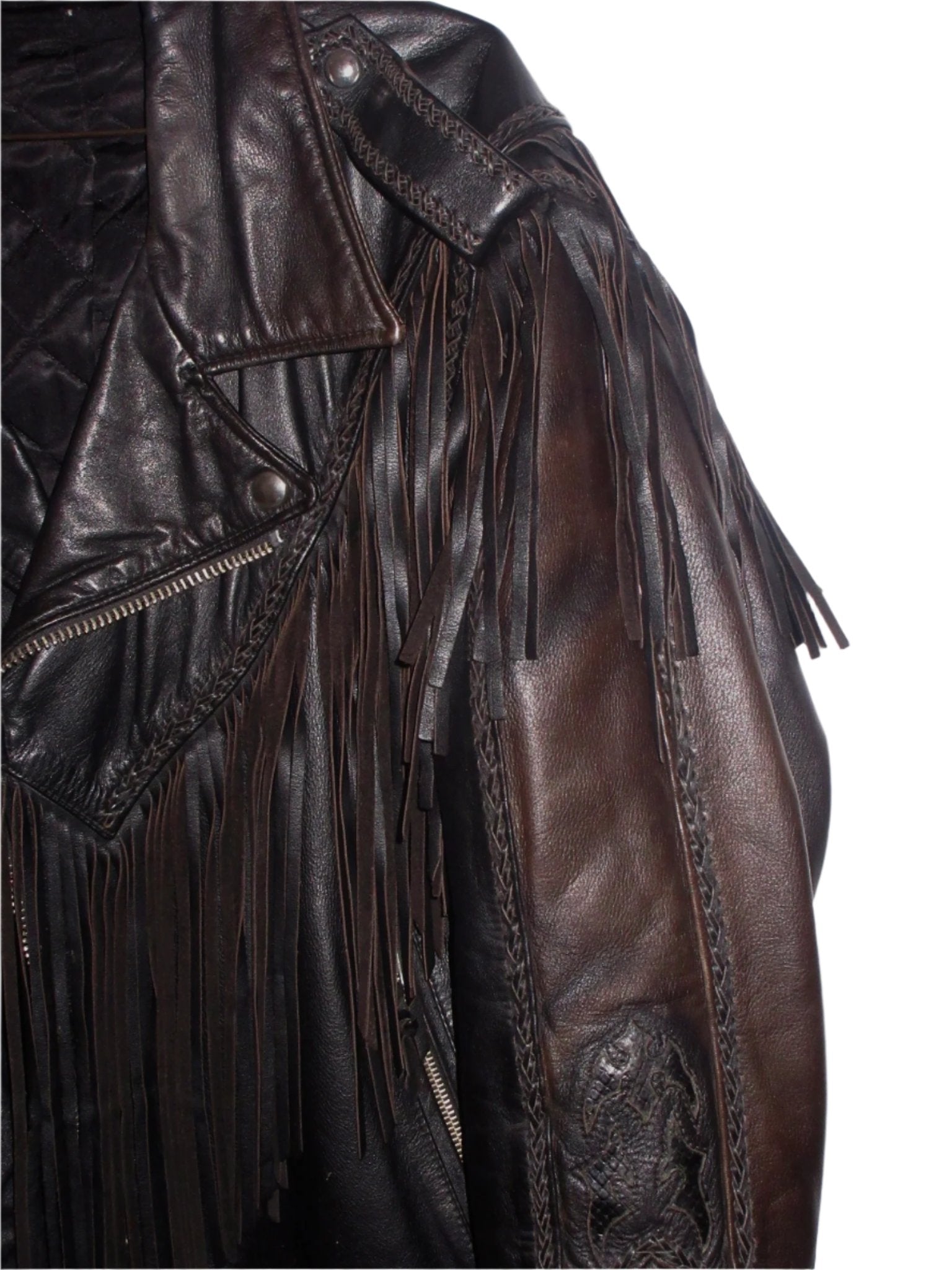 Vintage Fringe Classic Biker Jacket