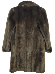 Vintage Brown Faux Fur Mid Length Coat