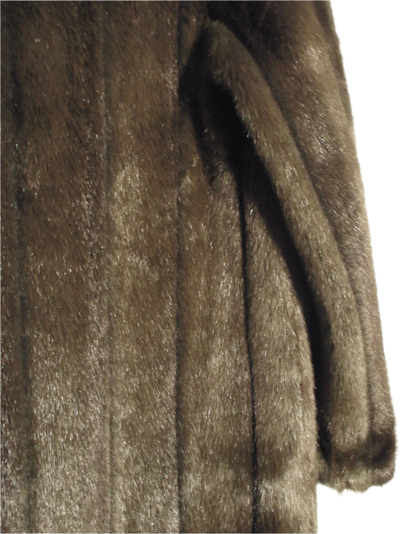 Vintage Brown Faux Fur Mid Length Coat