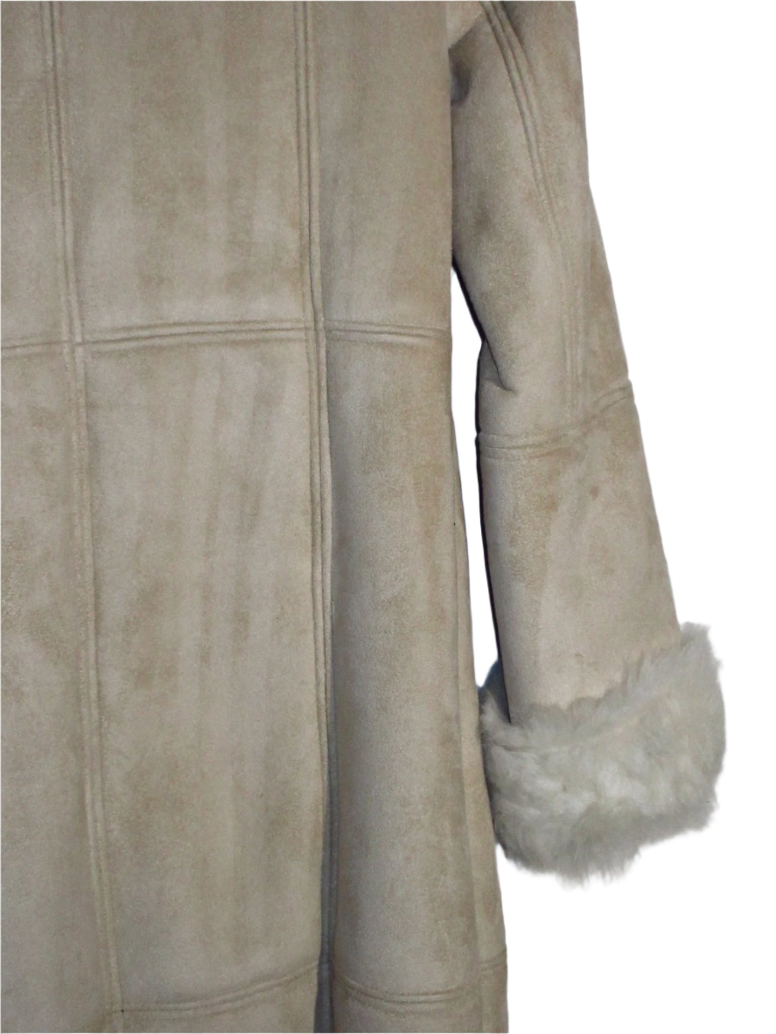 Vintage Shearling-Style Long Coat