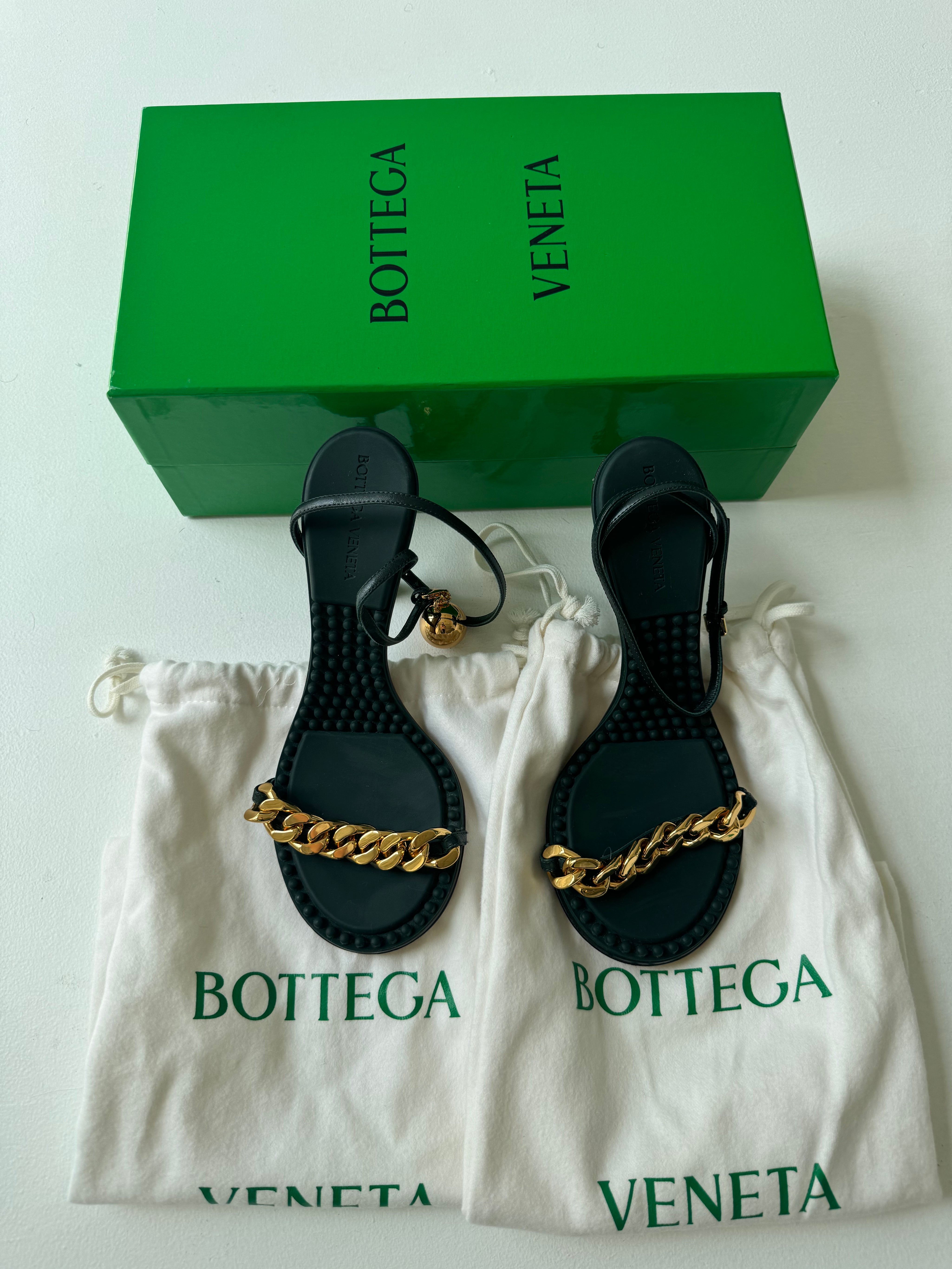 Bottega Veneta Black Dot Heeled Sandals