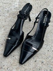 Prada Patent Leather Sling Back Stilettos