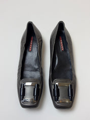 Prada Linea Rossa Square Toe Ballerina Flats