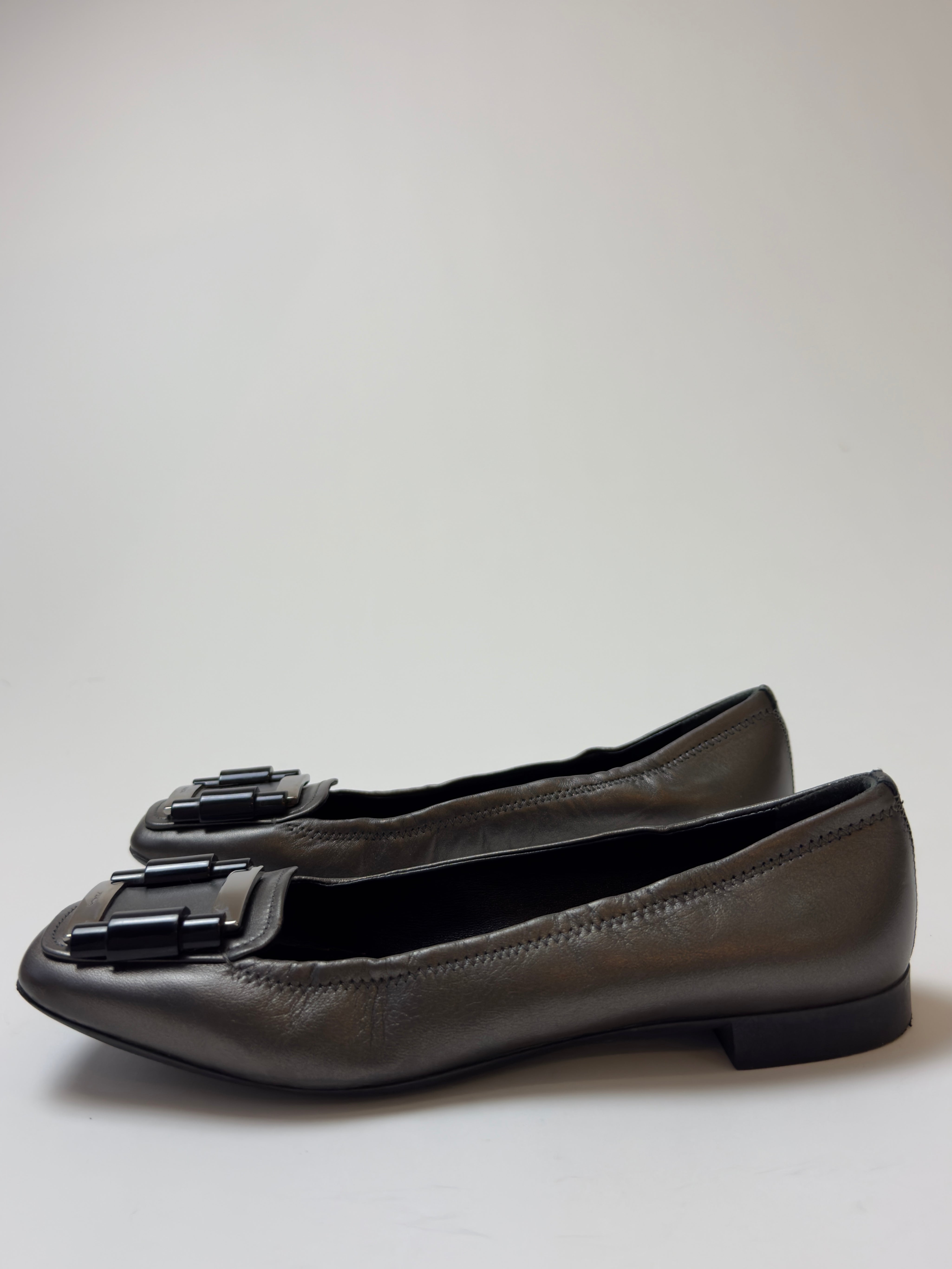 Prada Linea Rossa Square Toe Ballerina Flats