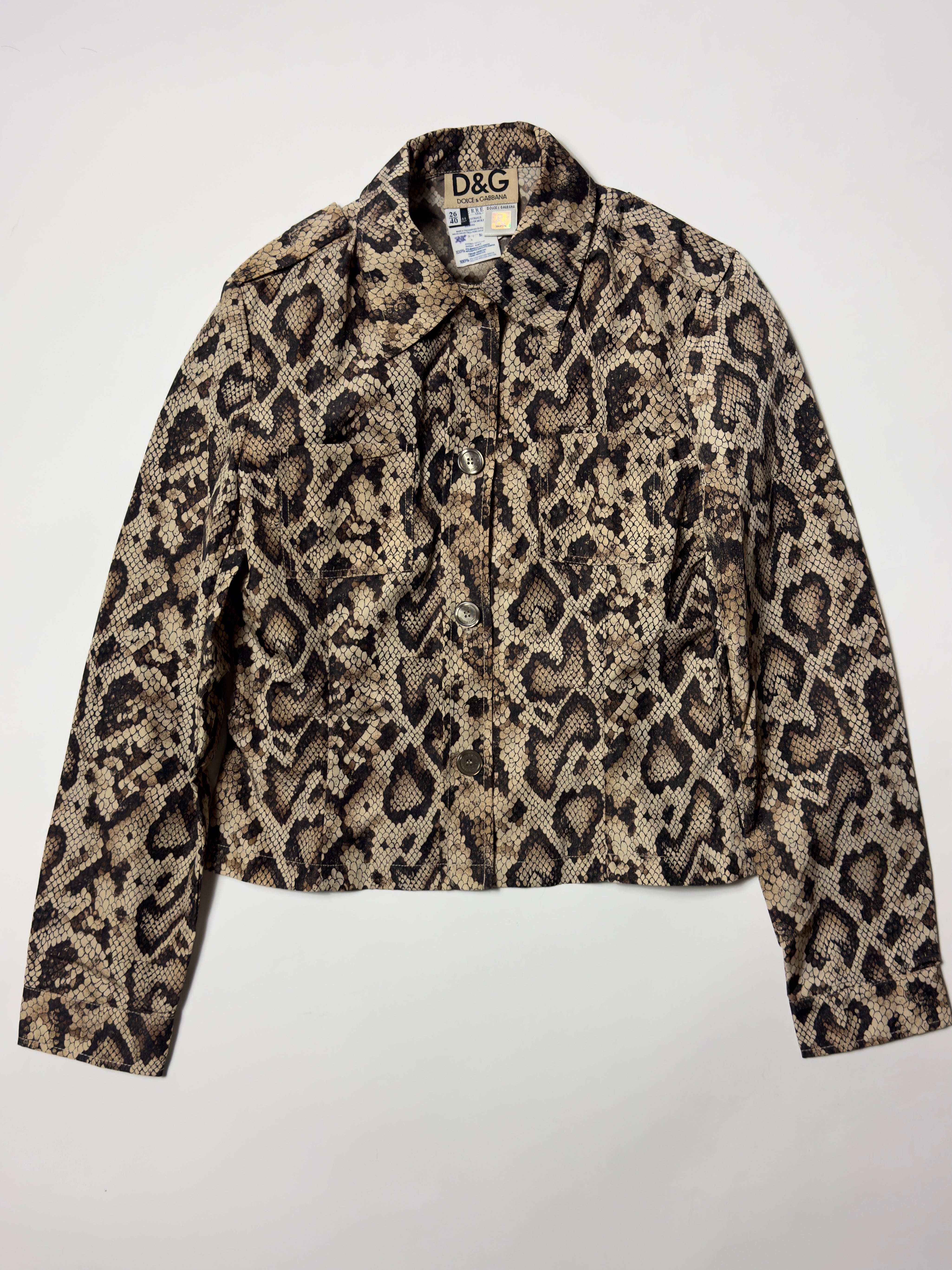 FW 2005 Dolce & Gabbana Snake Print Nylon Shirt