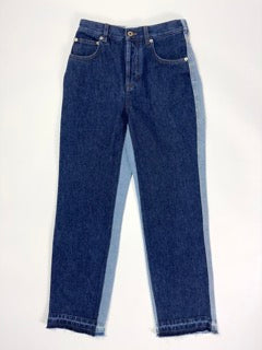 Loewe Two Tone Denim Cropped Jeans