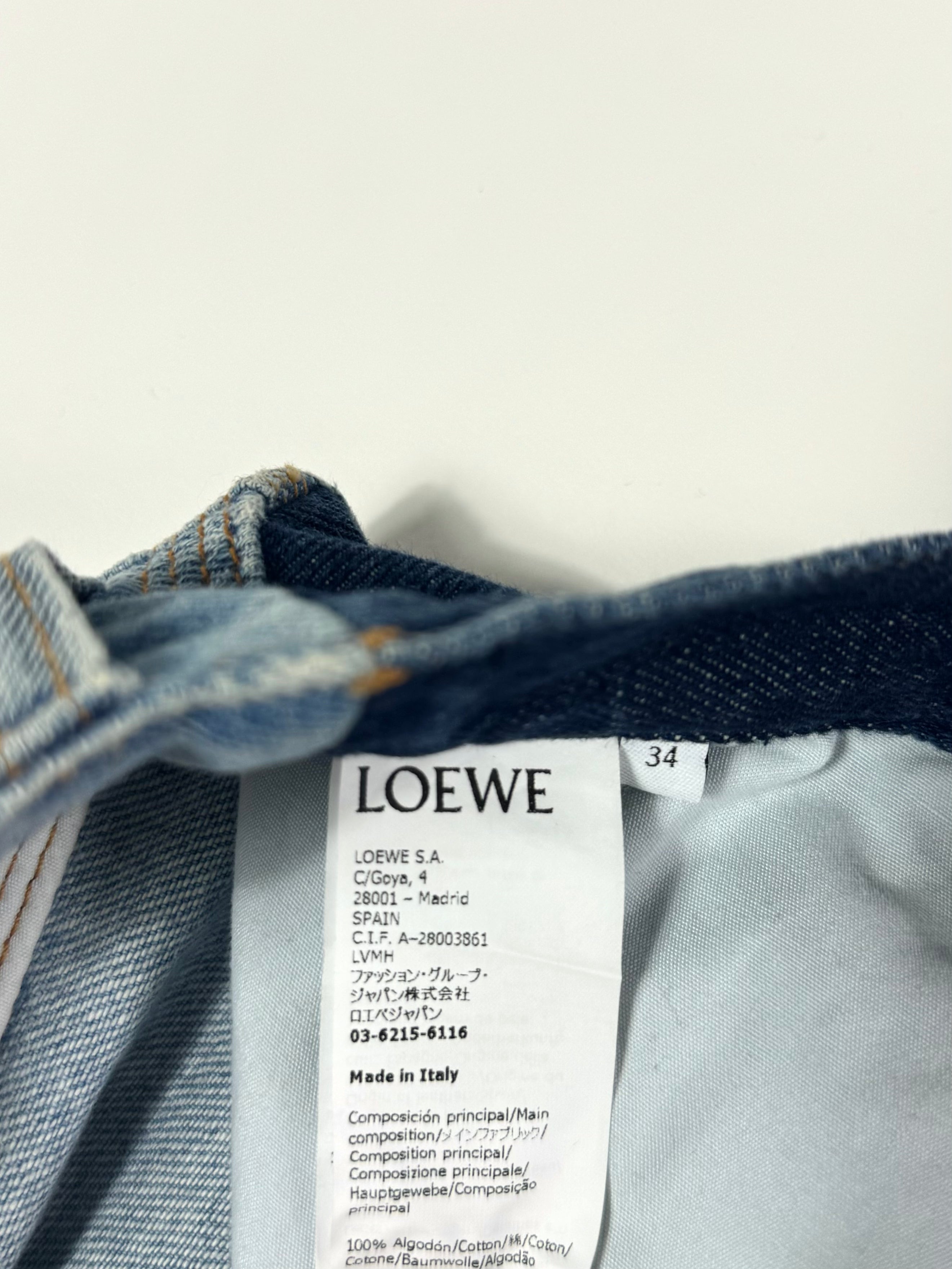 Loewe Two Tone Denim Cropped Jeans