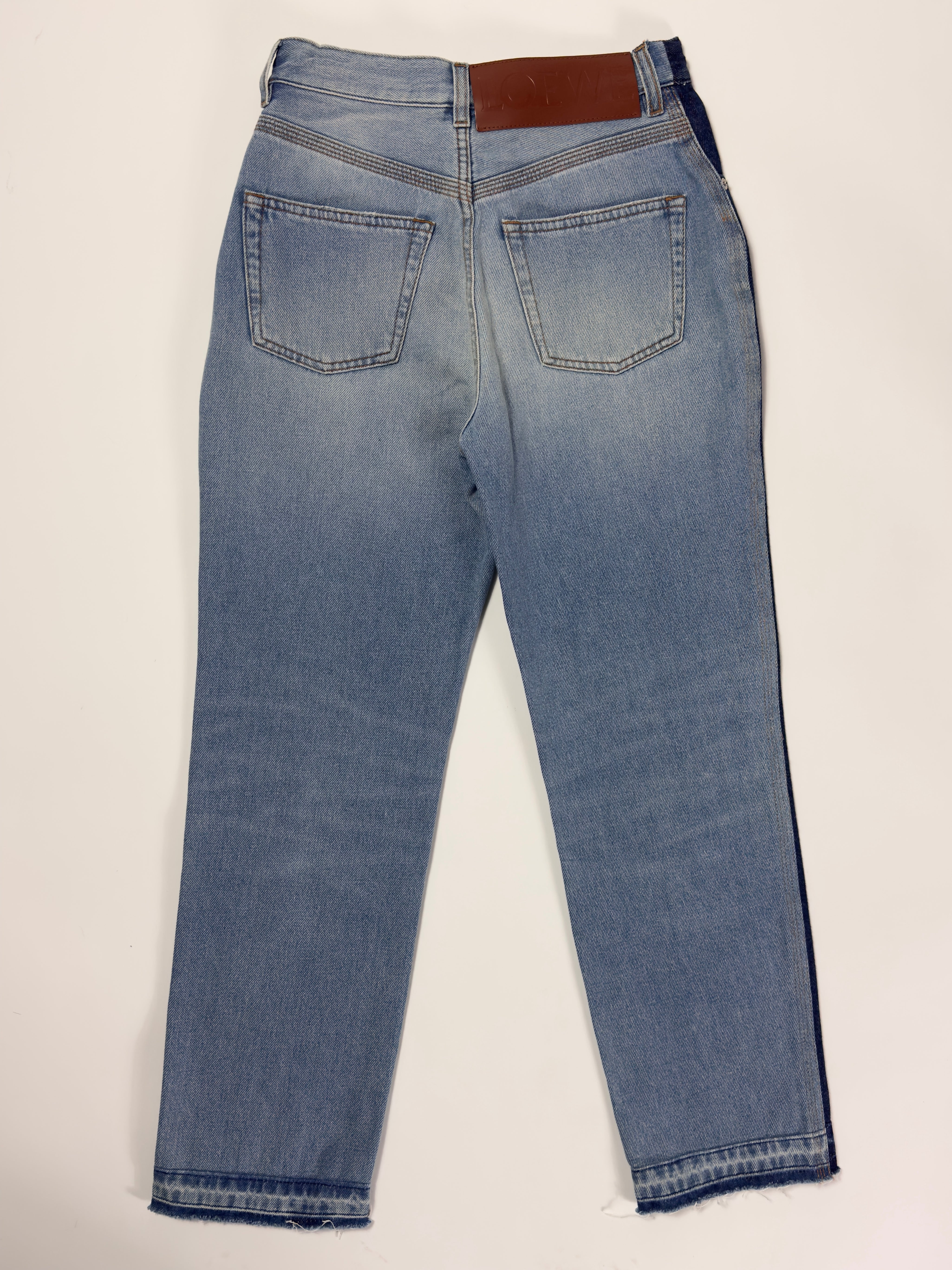 Loewe Two Tone Denim Cropped Jeans