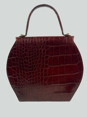 GIANNI VERSACE CROC-EFFECT TOP HANDLE BAG