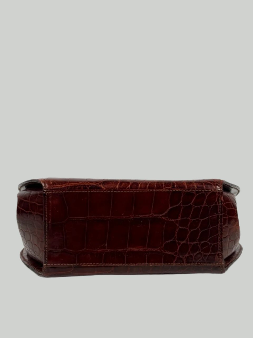 GIANNI VERSACE CROC-EFFECT TOP HANDLE BAG