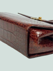 GIANNI VERSACE CROC-EFFECT TOP HANDLE BAG