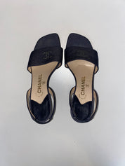 CHANEL DENIM SLINGBACK SANDALS