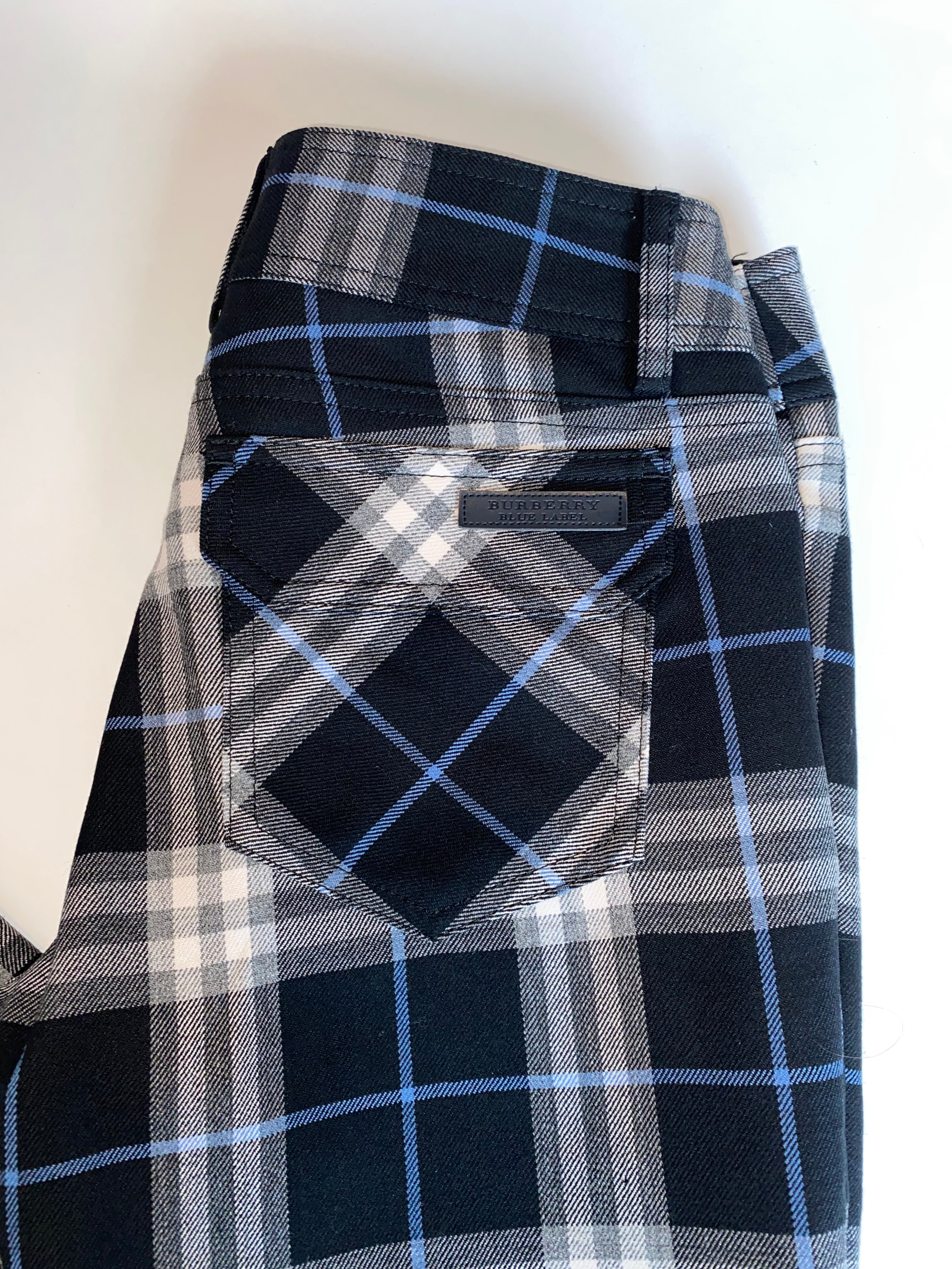 BURBERRY LOW RISE HAYMARKET PANTS