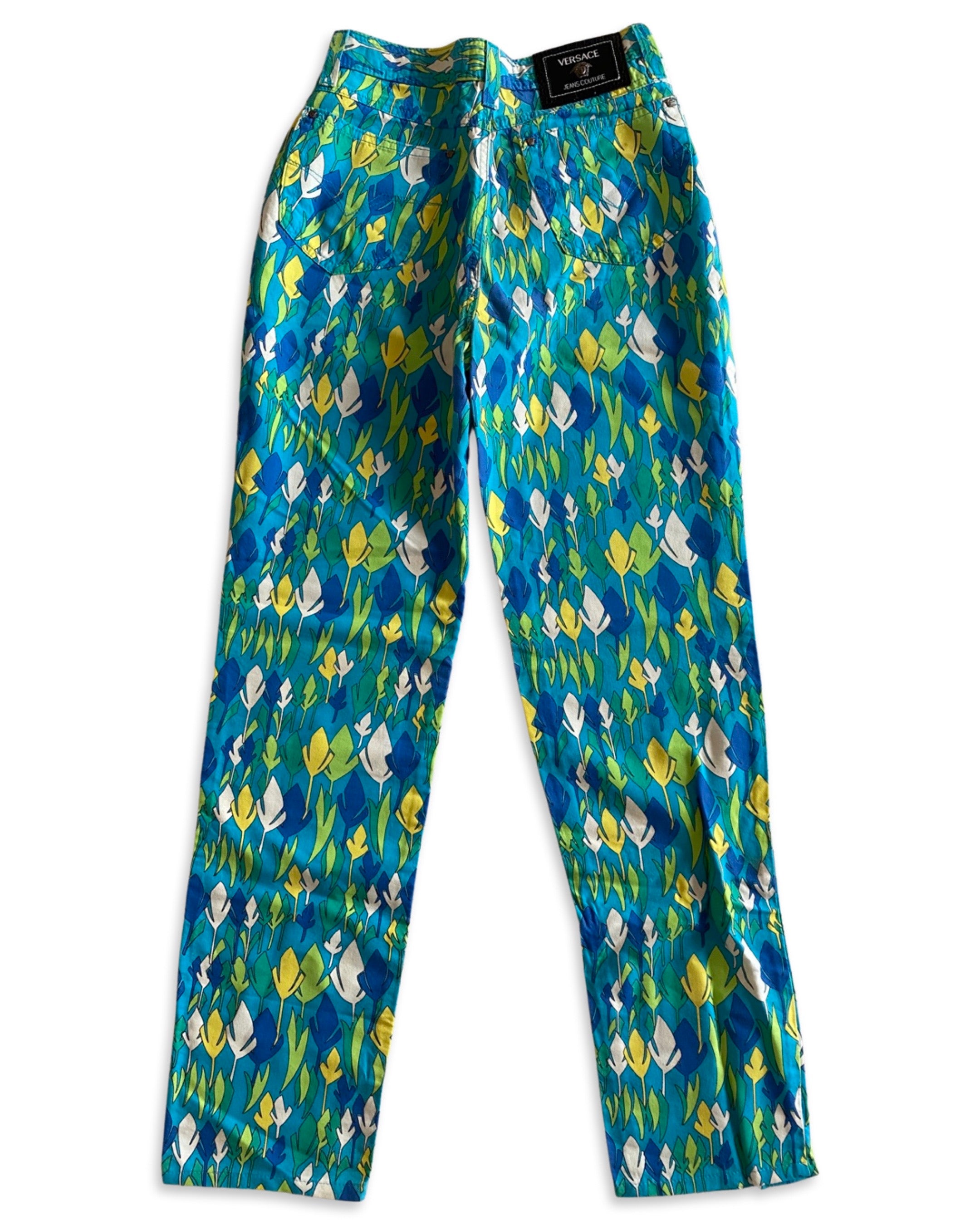 VERSACE JEANS COUTURE PALM PRINT PANTS